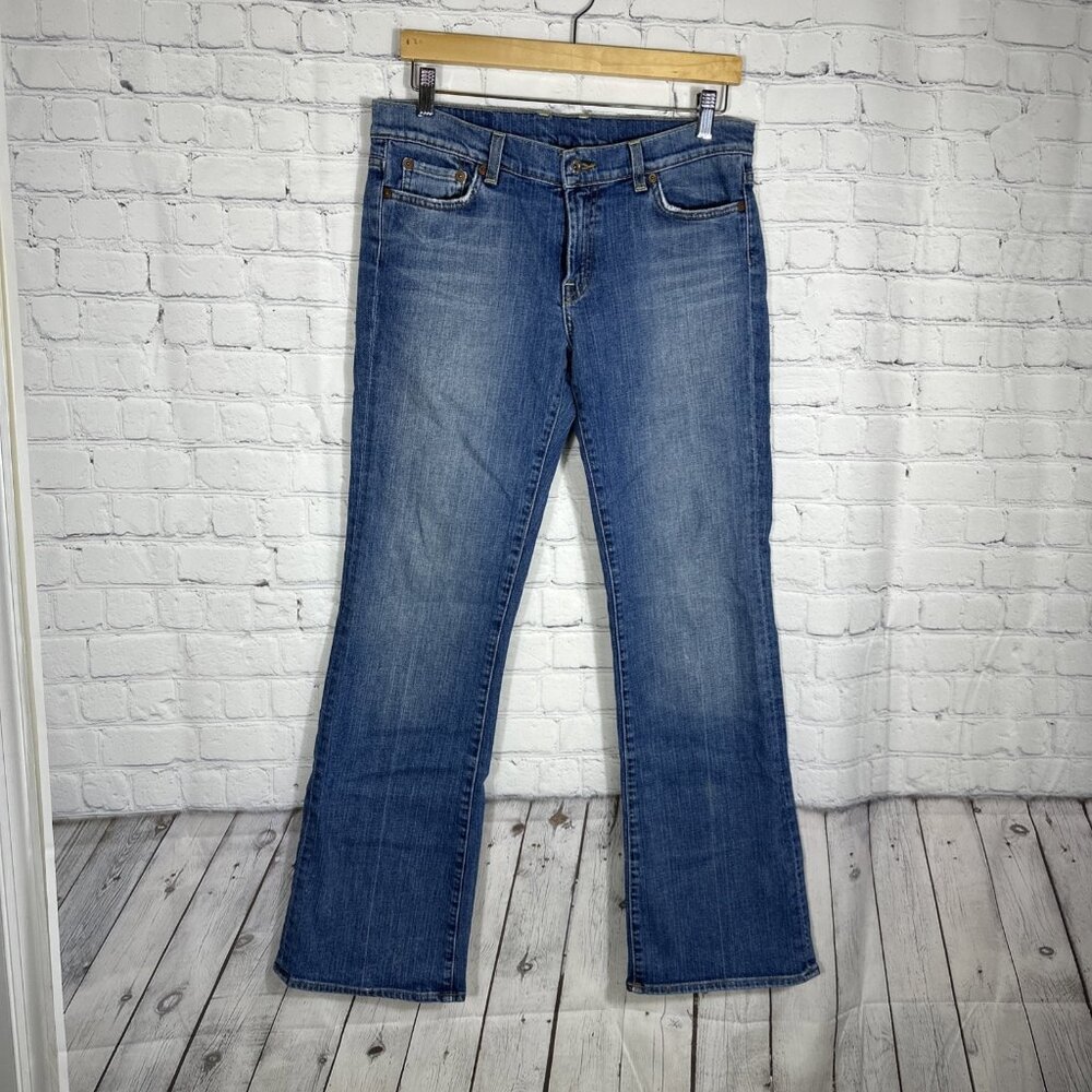 Lucky Brand Jeans Womens 12 Blue Denim Sundown‎ Dungarees USA Style 80X8010
